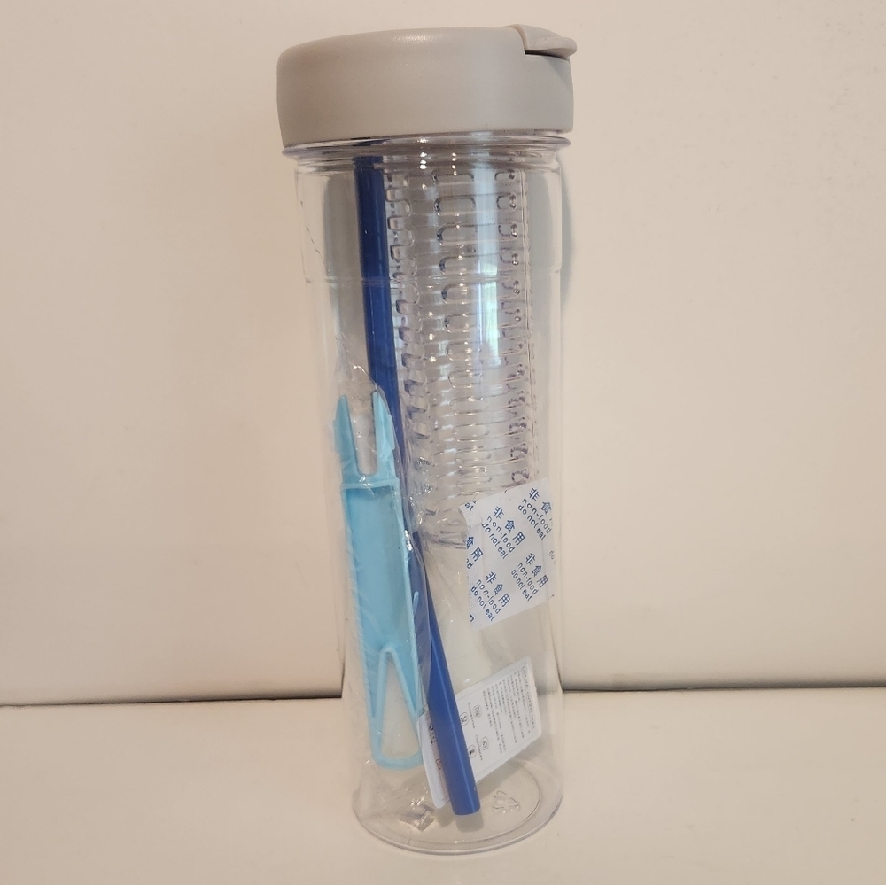 Brand New Hikin Infuser Water Bottle Silver/Grey - Picture 3 of 9